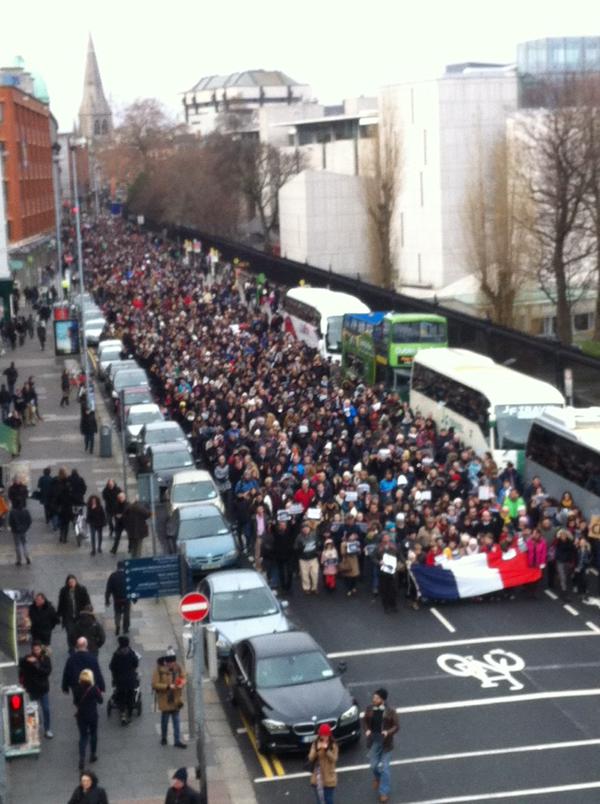 İrlanda, Dublin de dayanışma eylemine sahne oldu.