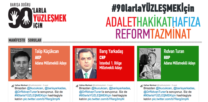 Hafıza Merkezi partilere soruyor: #90larlaYÜZLEŞMEKiçin ne yapacaksınız?