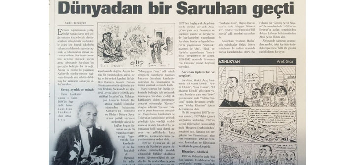 Agos'un arşivinden -  Dünyadan bir Saruhan geçti