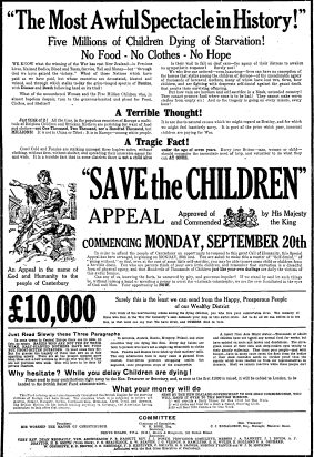 The Sun Gazetesi'nde 15 Eylül 1920'de yayımlanan bir bağış ilanı