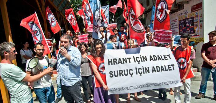Agos’un önünde ‘Hrant için, Suruç için Adalet’