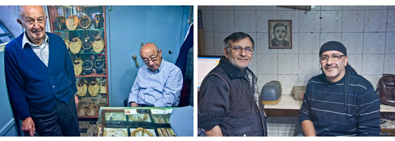 Kuyumun emektar ustaları Maksut ve Arsen Urun kardeşler (solda)  Aslan ve Arman Açıkgöz kardeşler (sağda)