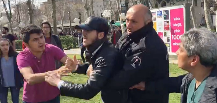 Bilgi Üniversitesi'nde 8 Mart standına saldırı