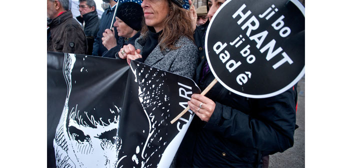 Dink davası duruşmasına gözaltı arası