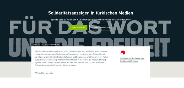 German publishers’ campaign for supporting independent media in Turkey