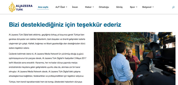 Al Jazeera Türk yayınını durdurdu