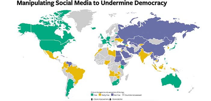 Türkiye internet özgürlüğünün en çok kısıtlandığı ülkelerden