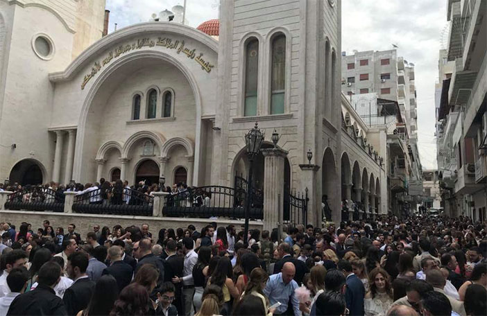 Lazkiye'de Palmiye Pazarı kutlaması. Fotoğraf: Sarah Abdallah