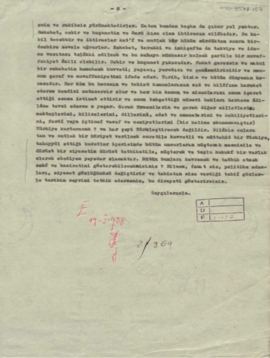 Last page of the letter