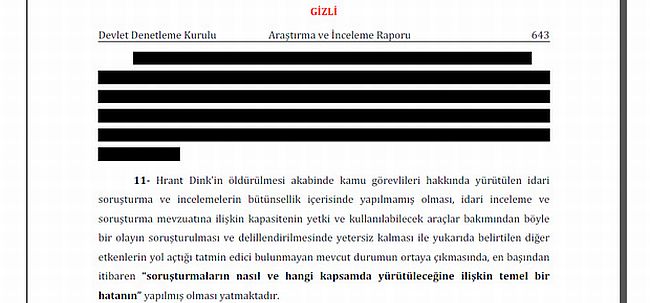 DDK raporuna devlet sırrı karartması