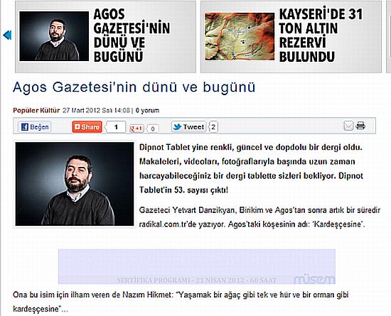 'Agos Gazetesi'nin dünü ve bugünü'