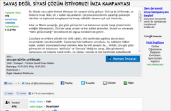 &quot;Savaş Değil, Siyasi Çözüm İstiyoruz!&quot; İmza Kampanyası